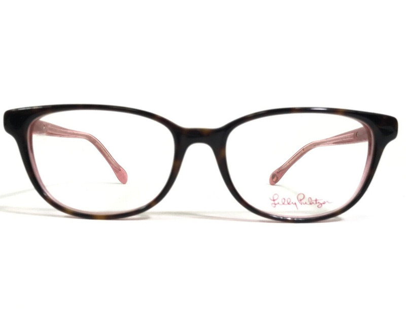 Lilly Pulitzer Eyeglasses Frames Ella TO Brown Pink Cat Eye Full Rim 48-15-130