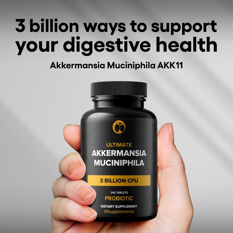 Akkermansia Muciniphila Probiotic Supplement 3 Billion CFU 240 Tablets Probio... gallery