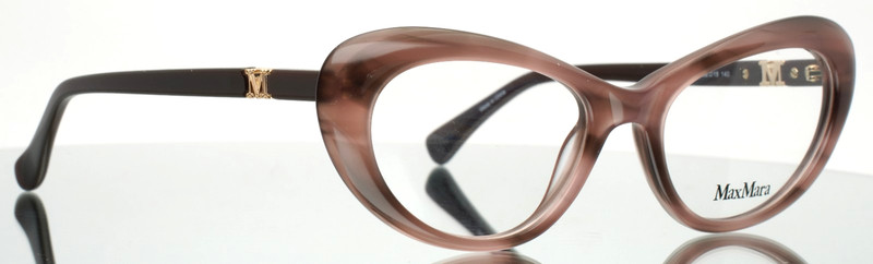 MAX MARA MM5051 074 Shiny Purple Havana Womens Cat Eye Eyeglasses 52-18-140 B:37 gallery
