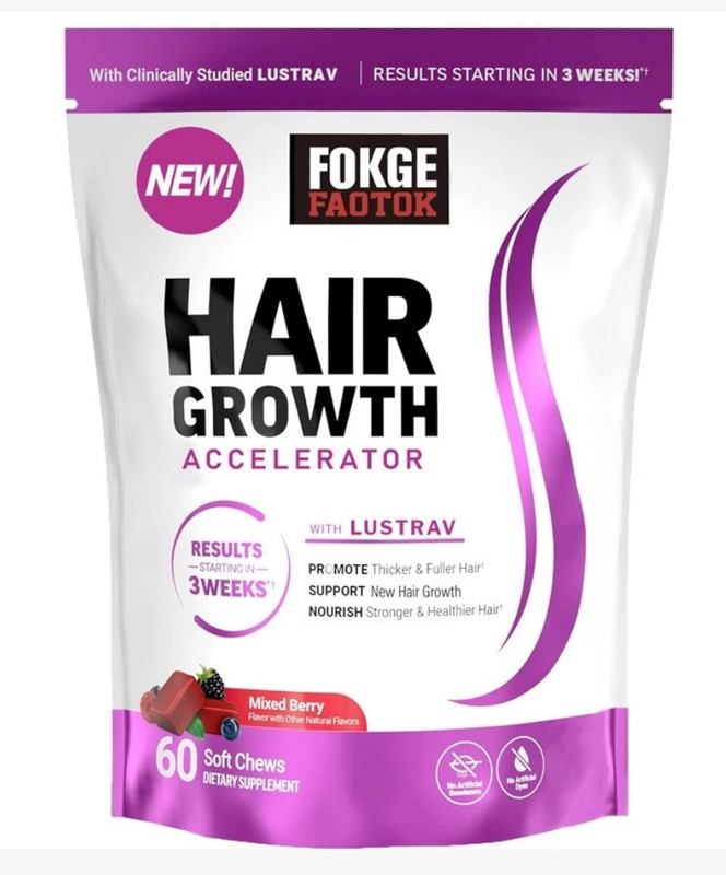 Force Factor Hair Growth Accelerator Soft Chews, Hair Growth Vitamins For Women+