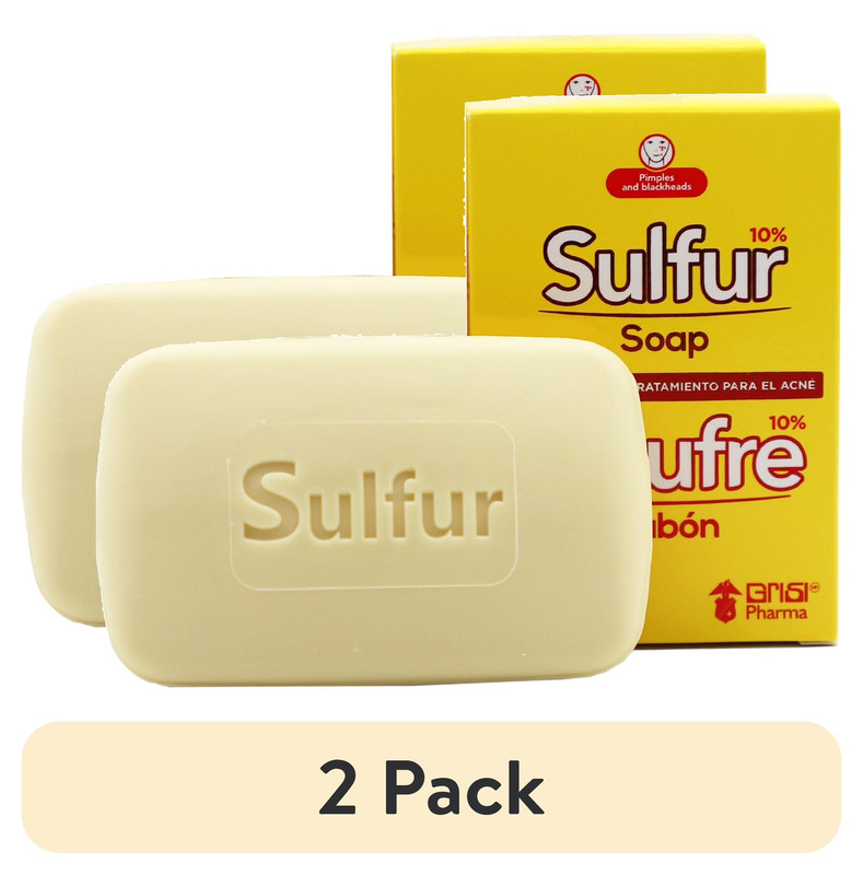 Sulfur Soap, Acne Treatment, Cleanser Bar Soap, 4.4 Oz. 2 PACK