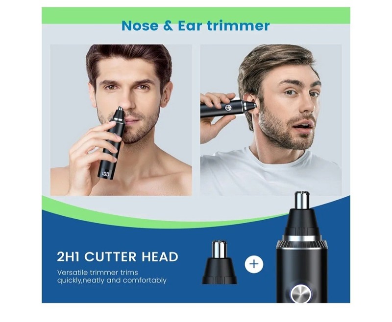 Ear And Nose Hair Trimmer-USB-Rechargeable Battery-2 Heads-NEW IN SEALED BOX gallery