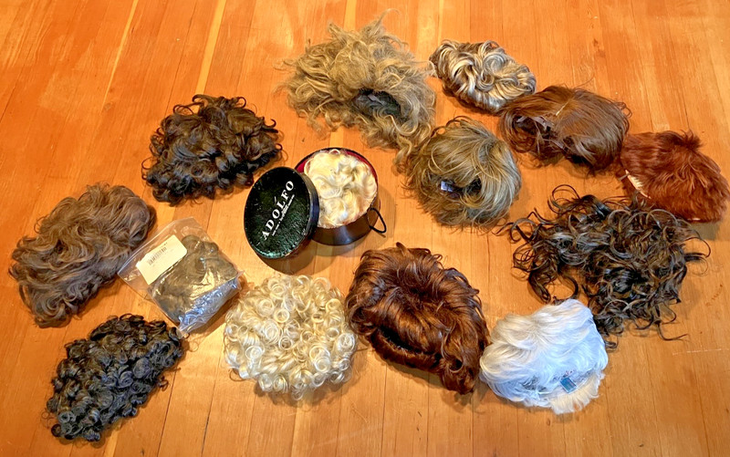 Vintage LOT OF 14 Fashion Wigs, Different Sizes and Styles NICE!