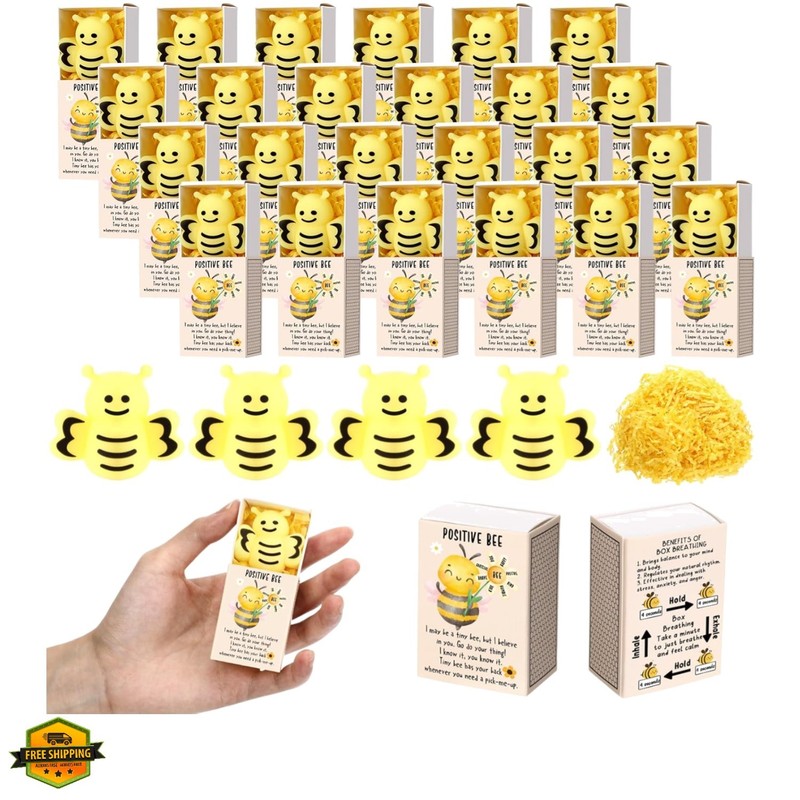 24 Sets Bee Gifts Positive Stress Balls with Support Boxes Bulk Party Favors …