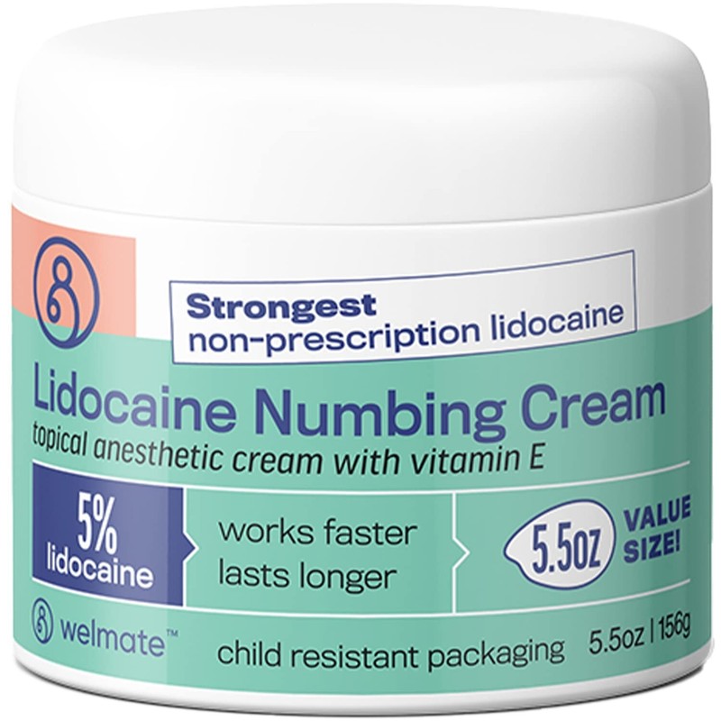 WELMATE Pain Relief, 5% Lidocaine Numbing Cream, 5.5oz