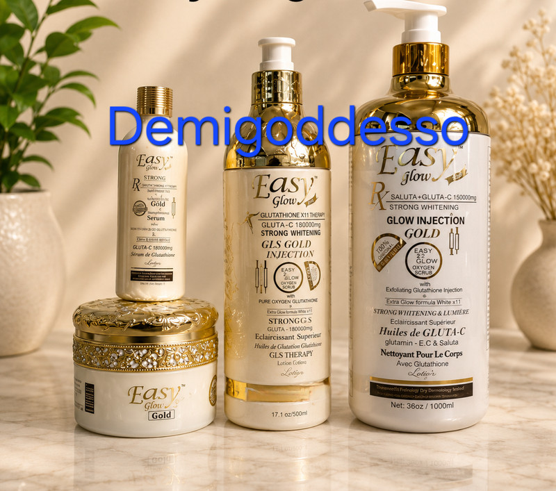 4 in 1 Easy Glow Gold Glutathione Shower Gel,Body Lotion,Serum 80mls, Face Cream