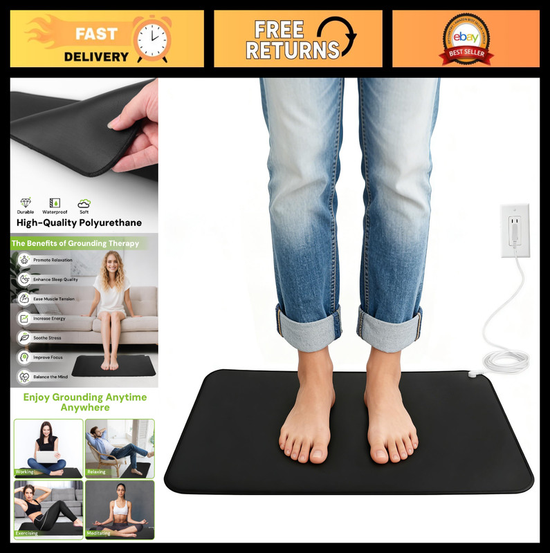 Grounding Mat for Sleep & Wellness, Conductive Earth Pad 13″x23.6″ – Energy Conn
