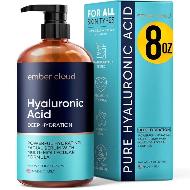 Ember Cloud Hyaluronic Acid Anti Aging Wrinkles Lifting Hydration Face Serum 8oz