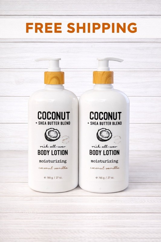 HOME & BODY 2-PK! COCONUT + SHEA BUTTER Rich Smooth Coconut Vanilla BODY LOTION