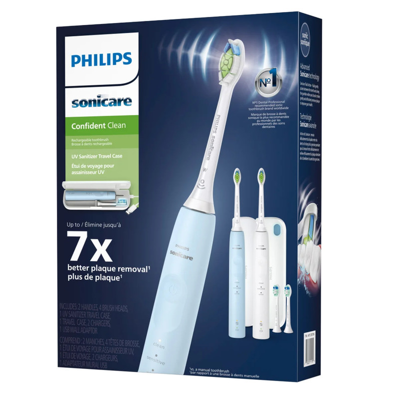 Philips Sonicare Confident Clean UV Sanitizing Travel Case White and Light Blue