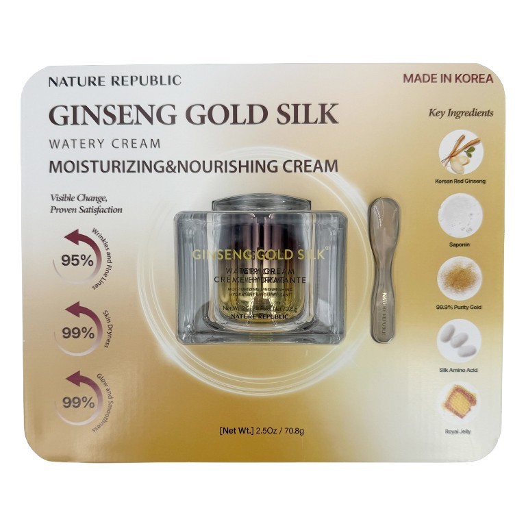 Nature Republic Ginseng Gold Silk Watery Moisturizing & Nourishing Cream 2.5oz