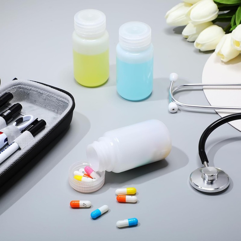 30 Pcs 4 oz Sample Bottle with Cap Wide Mouth Reagent Bottle Plastic Hdpe Jar... gallery