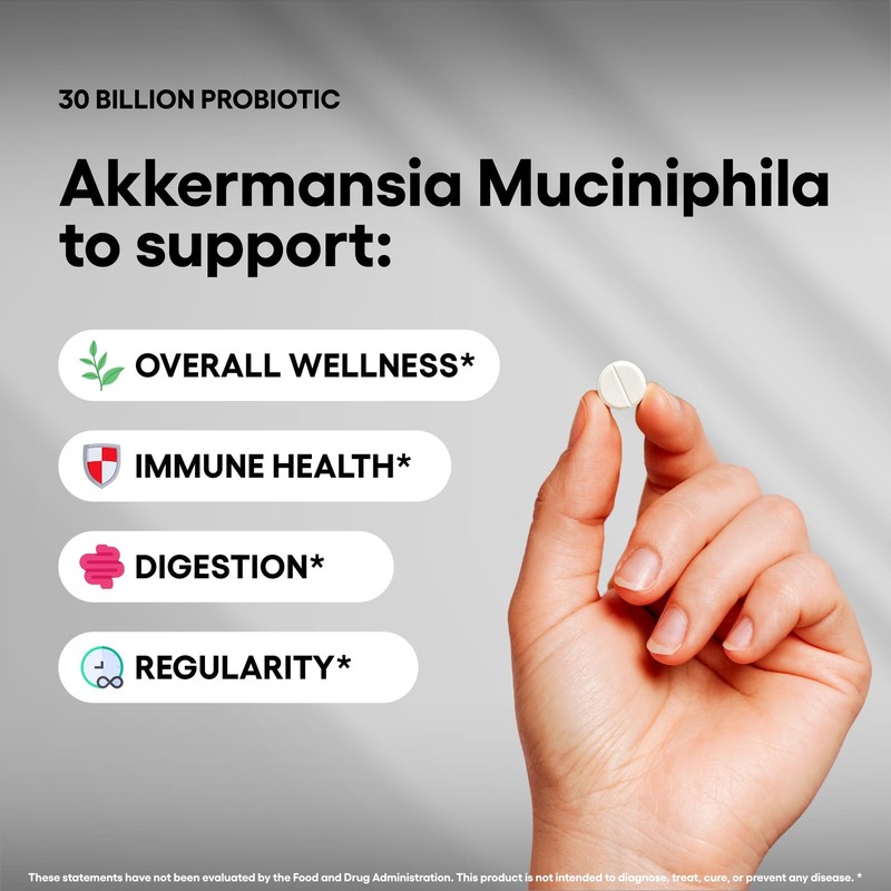 Akkermansia Muciniphila Probiotic Supplement 3 Billion CFU 240 Tablets Probio... gallery