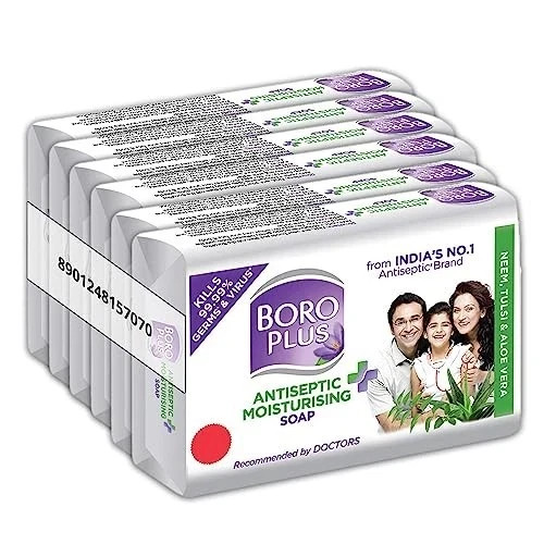 Boroplus Antiseptic Soap 125g x6 | Neem Tulsi Aloe Vera | Moisturising Care