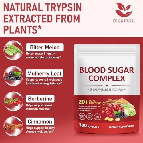 300 Softgels Blood Sugar Complex Supplement | 20+ 300 Count (Pack of 1) gallery