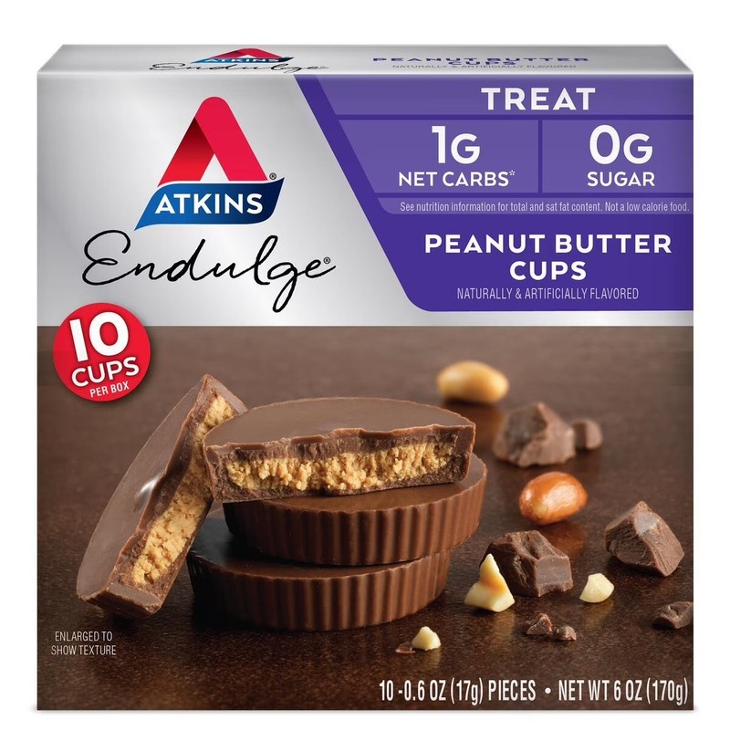 Atkins Endulge Peanut Butter Cups,Dessert Favorite,Low Carb,Low Sugar,10 Ct.