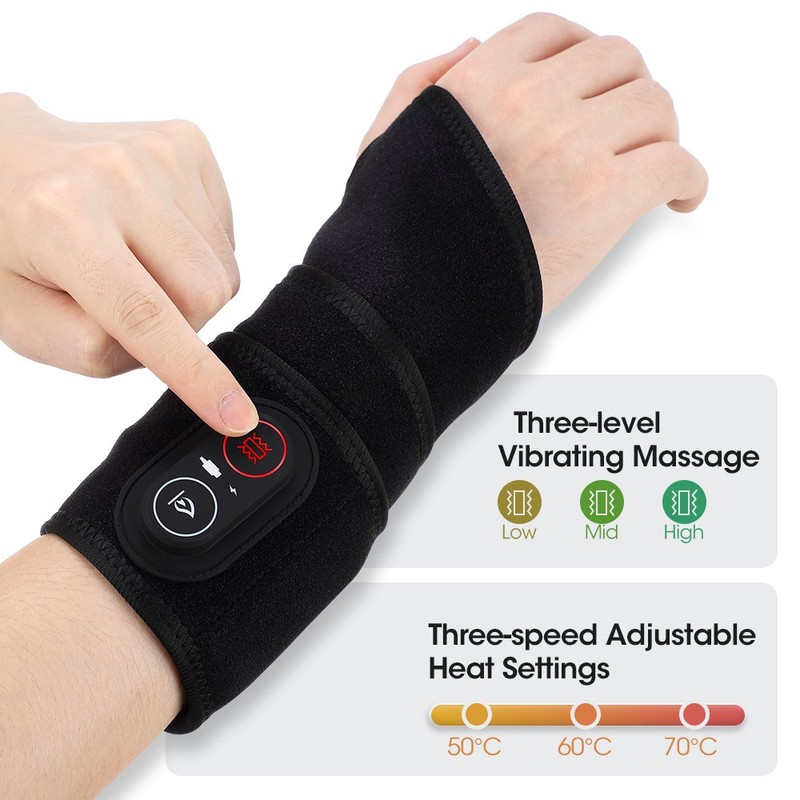 Heating Wrist Band Vibration 3 Gear Hot Therapy Heated Bracer Wrist Support Pad gallery
