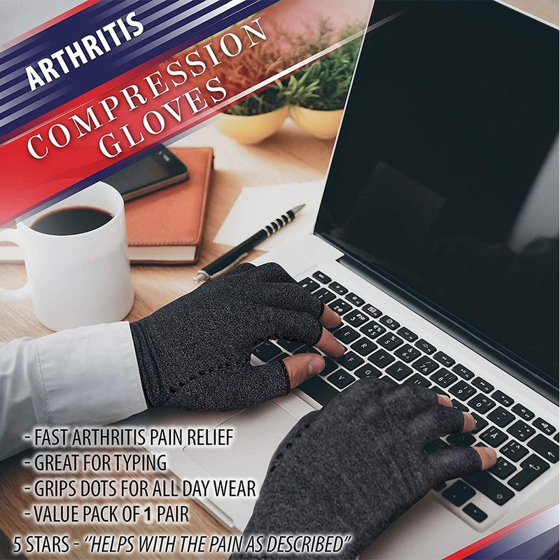 Medical Arthritis Gloves Compression Copper Pain Relief Hand Wrist Support Brace gallery