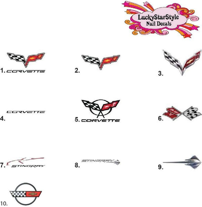 Waterslide Nail Decals Set of 20 – Corvette – you choose