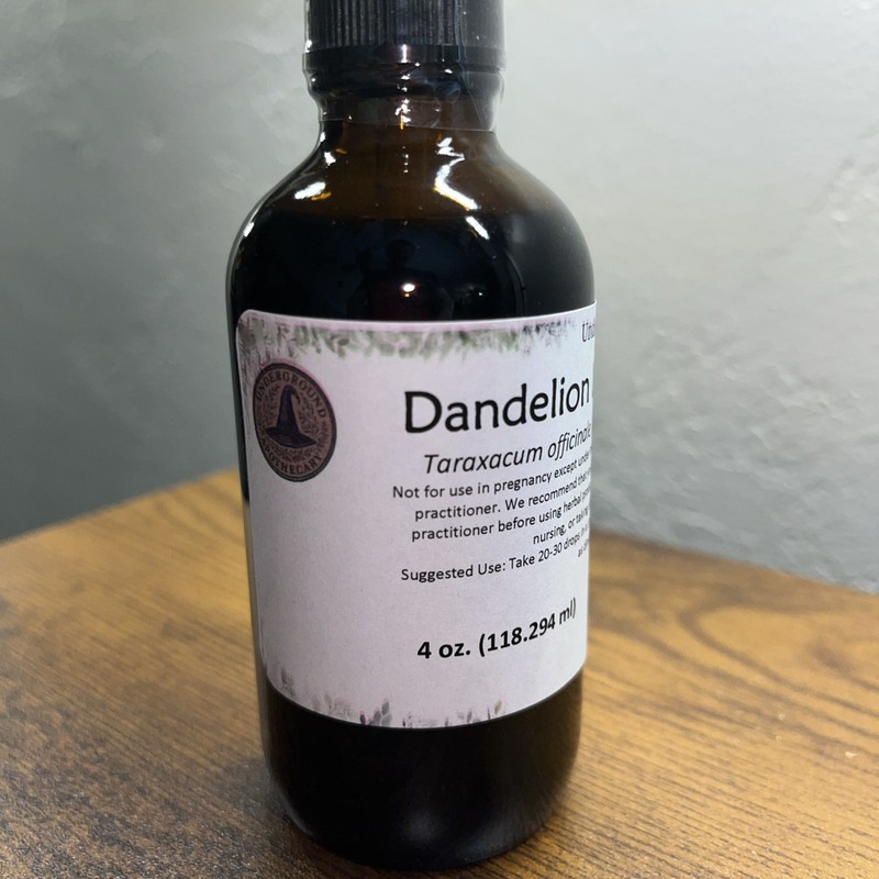 Dandelion Leaf Extract – 4 oz. Glass Dropper Bottle – Underground Apothecary