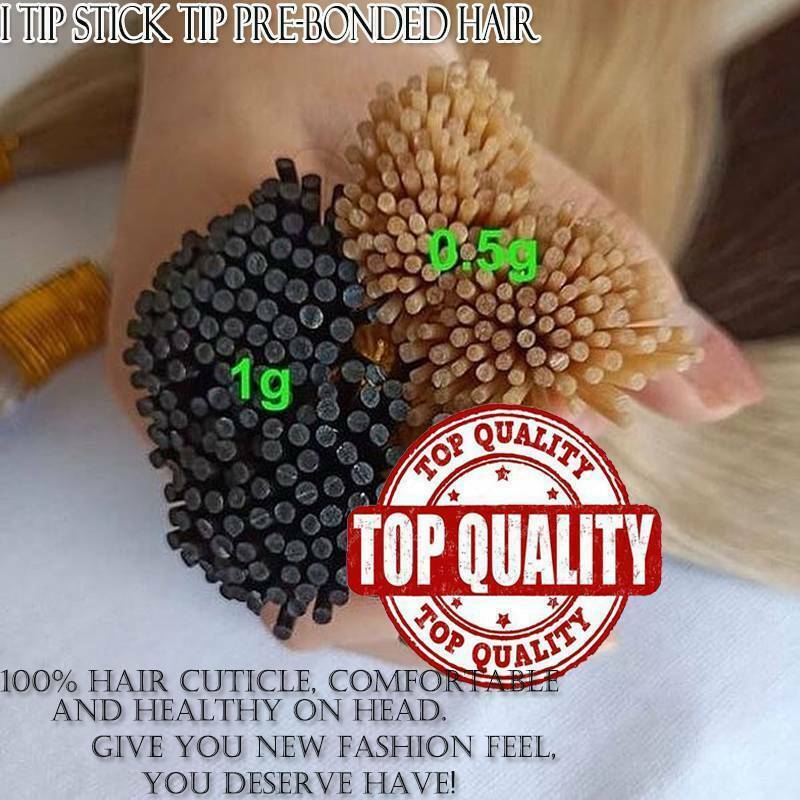 I-Tip Stick 100% Remy Human Hair Extensions Pre Bonded Keratin Fusion Thick 1G/S gallery