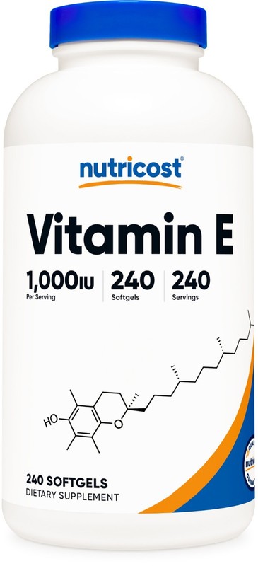Nutricost Vitamin E 450mg (1,000 IU) 240 Softgels – GMO-Free, Gluten-Free