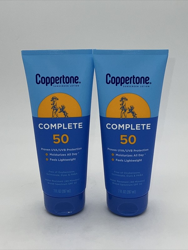 Coppertone Complete Sunscreen, Broad Spectrum SPF 50, 7oz – 2PK Exp 01-2024