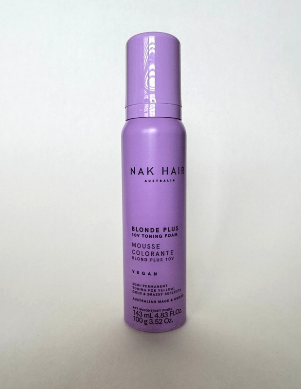 NAK Hair Blonde Plus 10V Toning Foam Vegan Purple Blonde Toner Mousse NEW