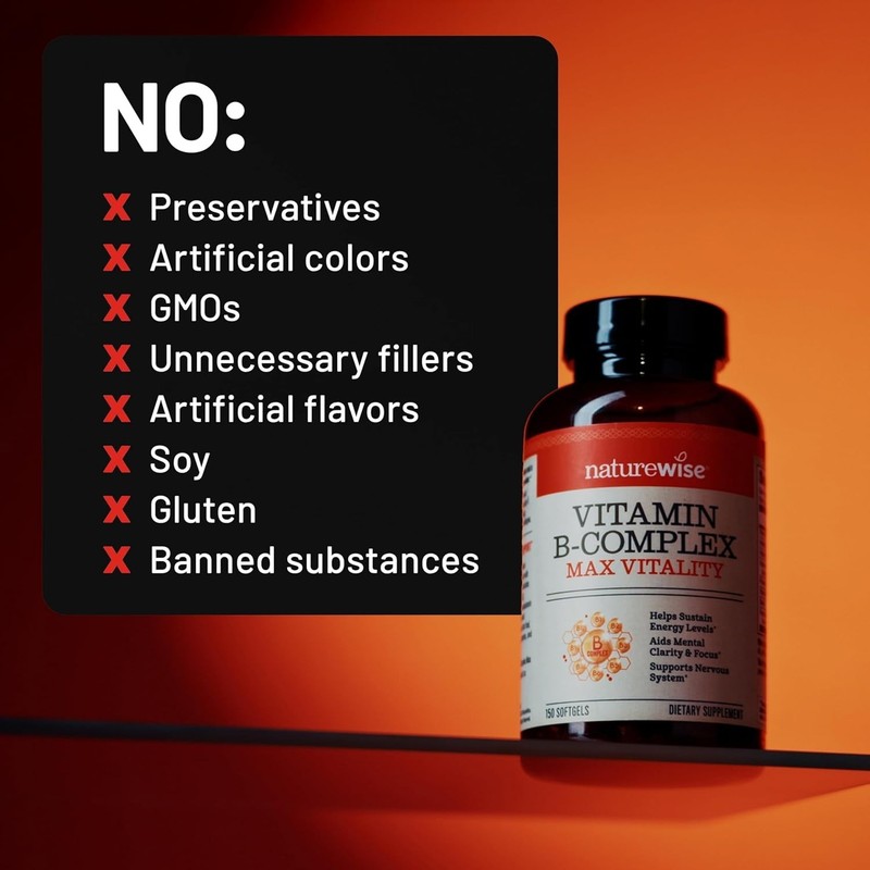Vitamin B Complex for Women and Men - with Folic Acid Biotin B1 B2 B3 B6 B12 - S gallery