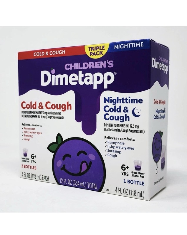 Children’s Dimetapp Day and Night Cold & Cough, 4 fl. oz., 3 Bottles. Exp 04/27