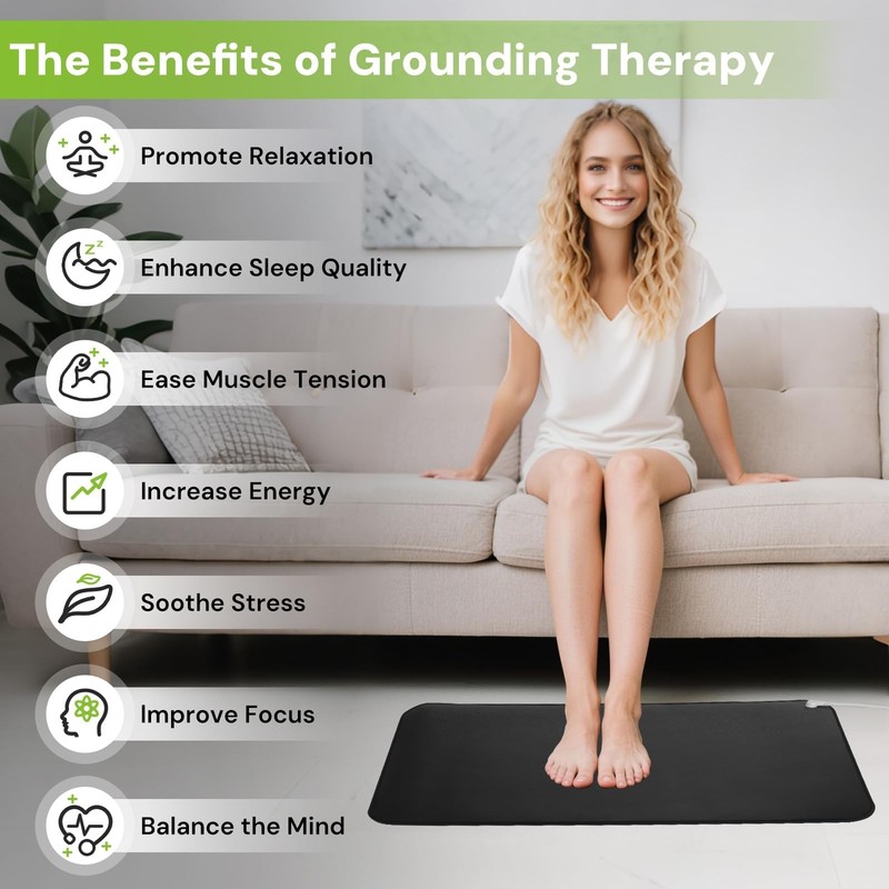 Grounding Mat for Sleep & Wellness, Conductive Earth Pad 13"x23.6" - Energy Conn gallery