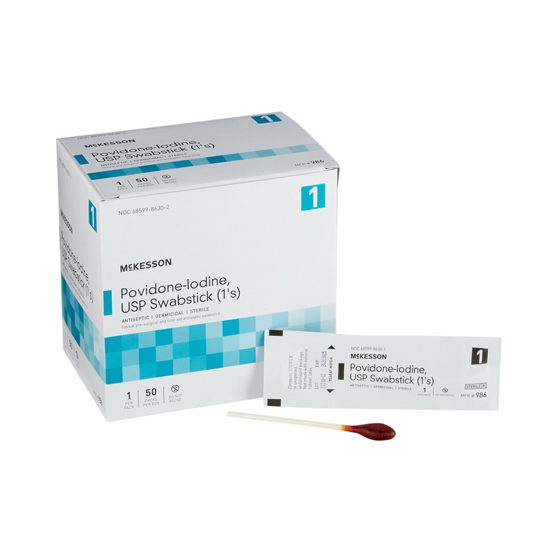 McKesson Impregnated Swabstick Sterile 986 1 Pack(s) 50 Sticks/Pack