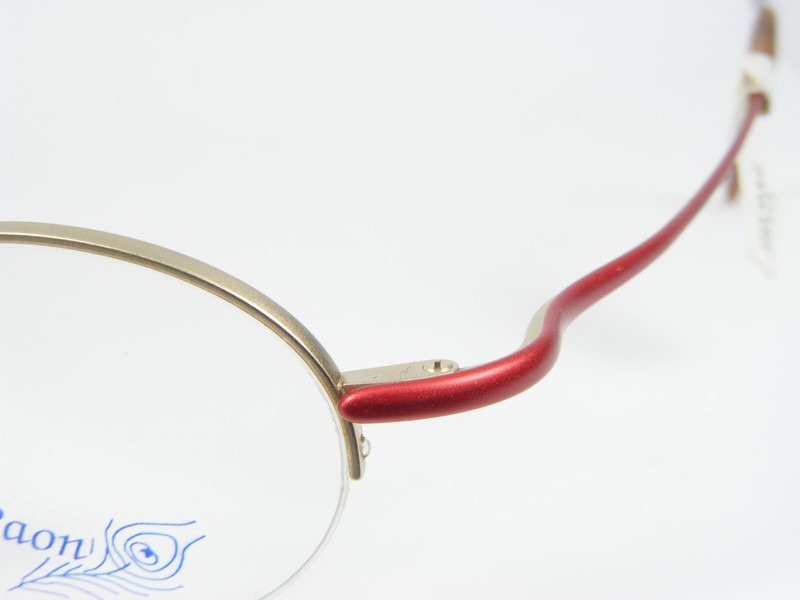 PAON 16 6 SAND GOLD /RED EYEGLASSES GLASSES LIGHT FRAME 42-22-147mm France gallery