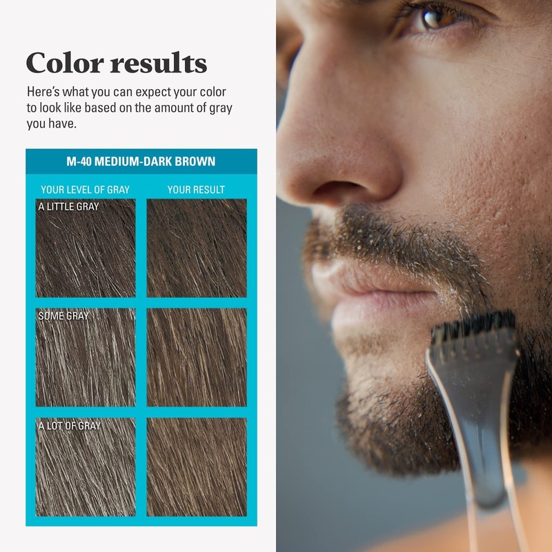 Beard Coloring for Gray Hair, Mustache & Beard Dye with Brush, Keratin & Aloe, M gallery