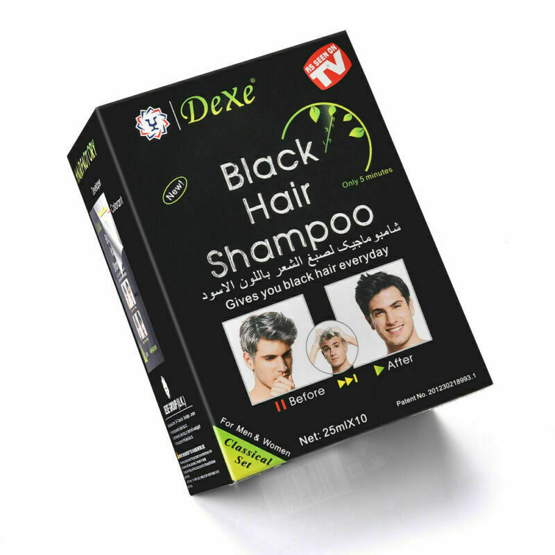 Dexe 10/20/50Pcs Black Hair Shampoo Only 5Minutes Dye Hair Coloring Black 25ml gallery