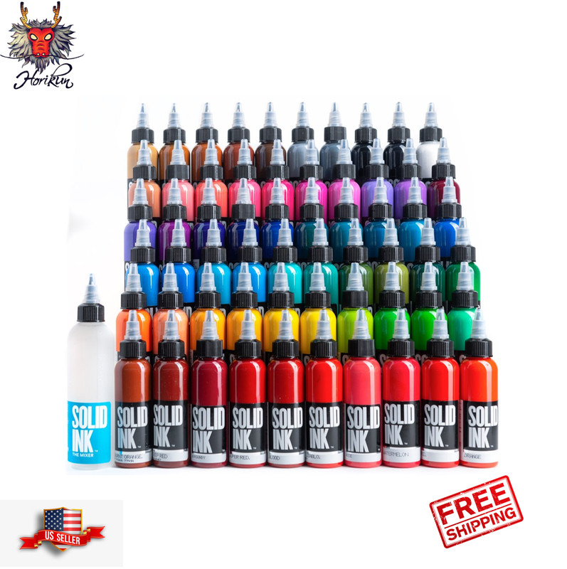 Solid Ink Tattoo Color Ink 1 oz 30ml bottle 100% Authentic Free Shipping