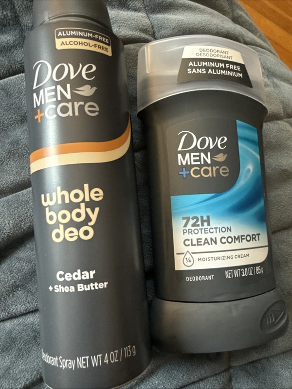 TWO Dove Whole Body Deo Spray Cedar Shea Butter 4oz Dove Clean Comfort Deodorant
