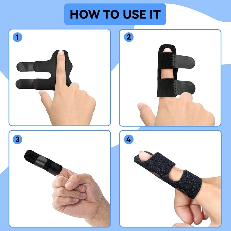 Neoprene Trigger Finger Splints for Index, Middle, & Ring Fingers - 2 Pack gallery