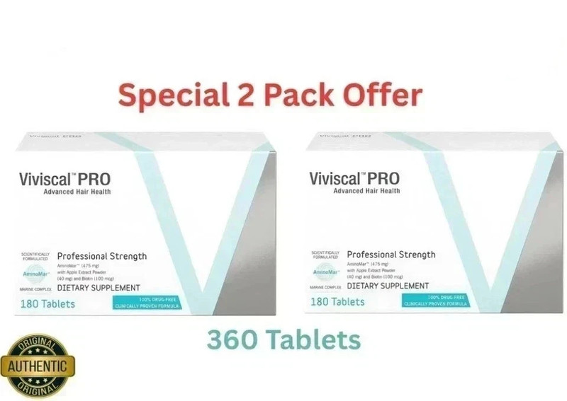 2 Pack of VIVISCAL PRO – Professional Hair Growth Tablets 180 Exp. 12/2027