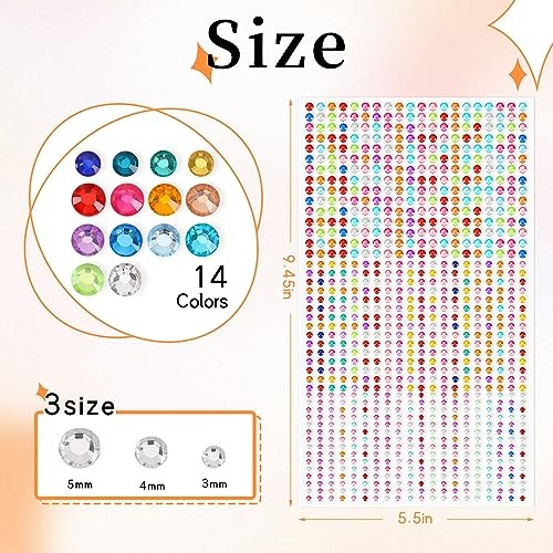 2700 PCS Face Gems Self-Adhesive Face Jewels for Makeup - 3/4/5 mm gallery