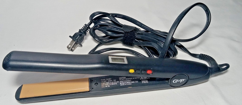 GVP 264897 Ceramic Flat Iron 1" Digital Display Adjustable Heat 450°F Black gallery