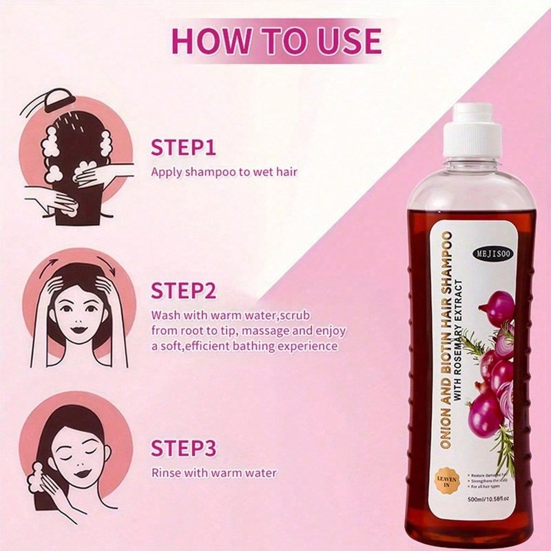 Onion Biotin and Rosemary Shampoo Set for Thinning Hair, Growth, and Shine 500ML
