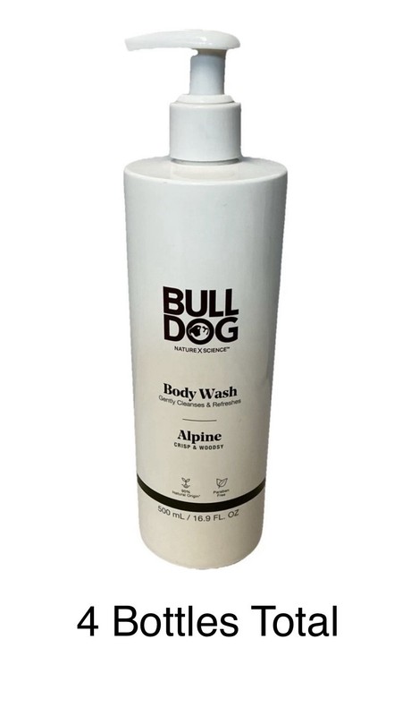 Bulldog Men’s Skincare and Grooming Body Wash, Alpine 16.9 Fl Oz 4 Pack