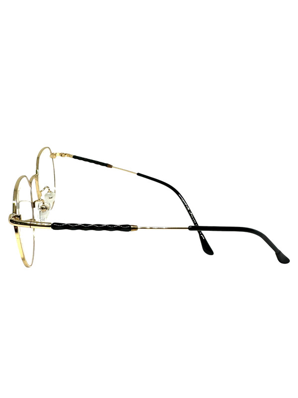 Eyeglasses Women's Round Black Gold Metal 50-20-146 Full Rim Demo-Lens Thin gallery