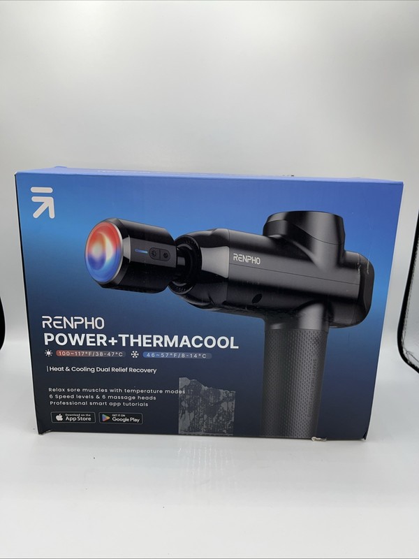 RENPHO Active+ Thermacool Massage Gun with Heat and Cold, Percussion Deep Tissue