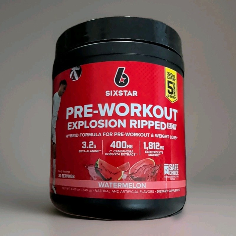 Sixstar Pre Workout Explosion Watermelon Ripped 2.0 30 Serv 240 gr 8.4oz 4/2027