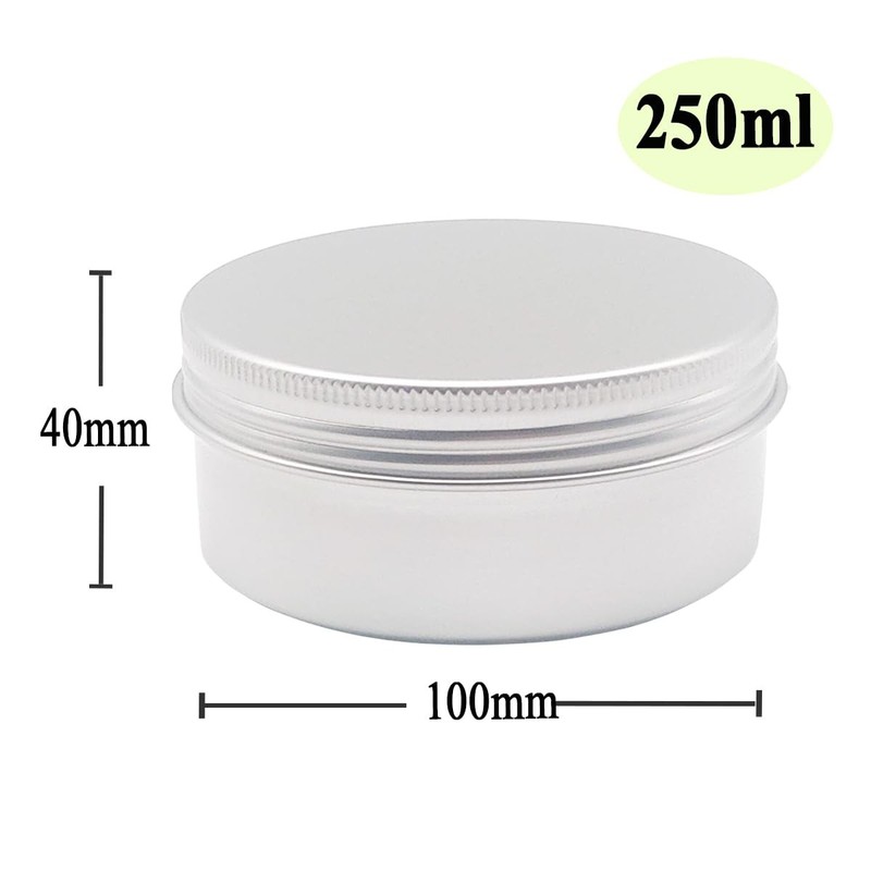 4pack 250 ml Silver Lip Balm Tin Cans, 250g Mini Aluminum Makeup Sample Conta... gallery