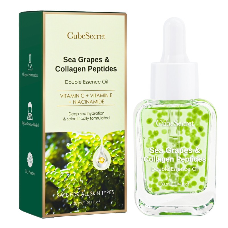 Sea Grapes & Collagen Peptides Facial Serum 30ml Lightweight Hydrating Dropper