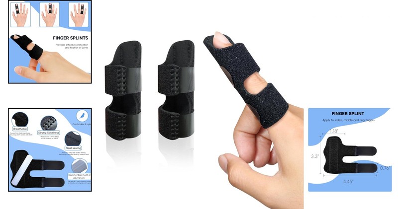 Neoprene Trigger Finger Splints for Index, Middle, & Ring Fingers - 2 Pack gallery