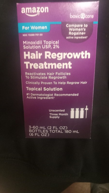 Amazon Basic Care Minoxidil Topical Solution USP, 2% Hair Regrowth Treatment for